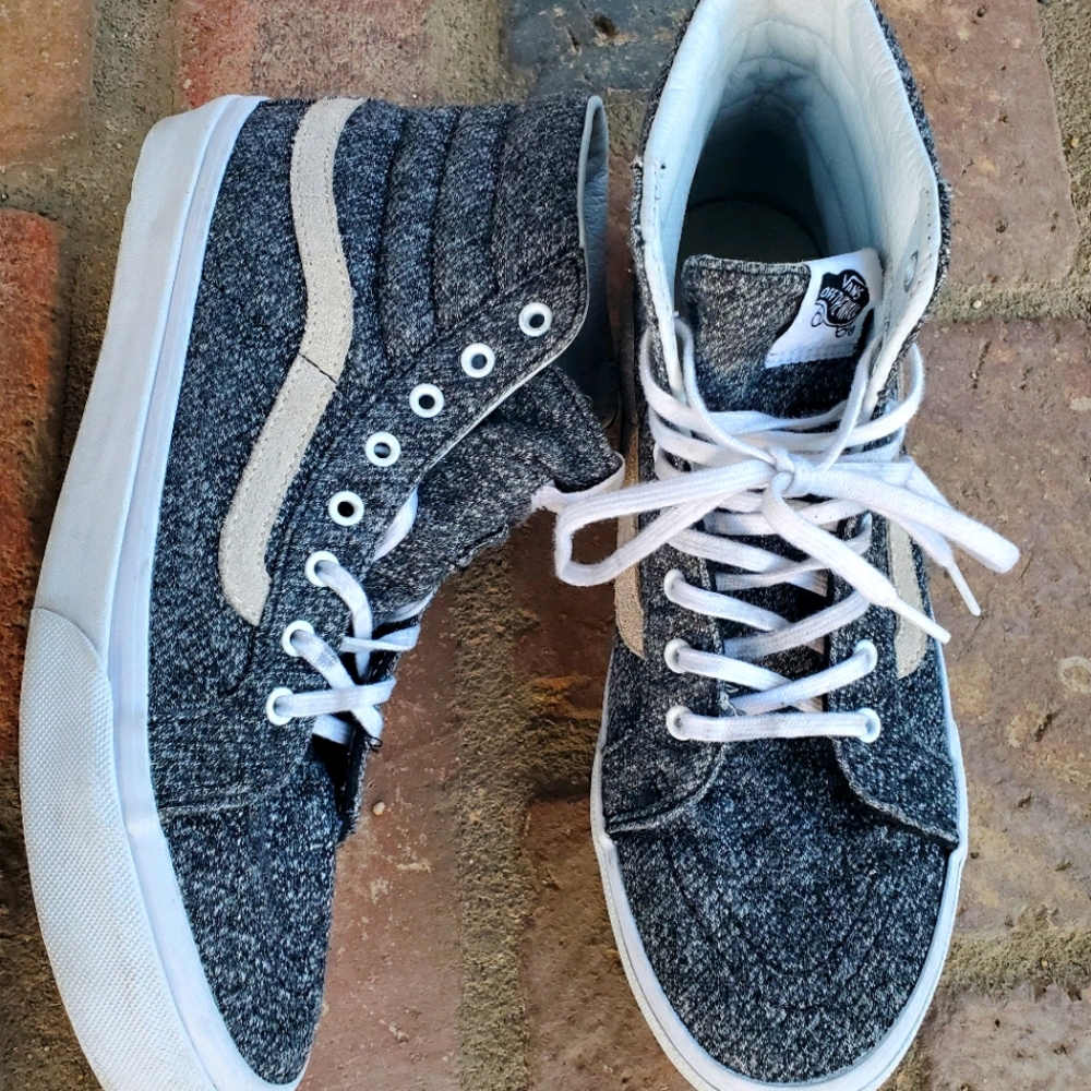 VANS SK8 Hi Grey Textile Sz 8.5/10